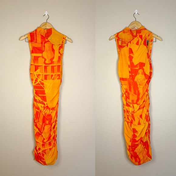 MIAOU | Sofia Dress In Stone Orange Size: Medium - Picture 3 of 8